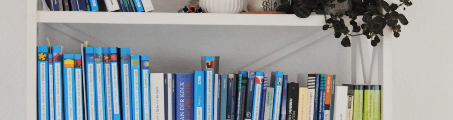 Ein Regal mit Fachbüchern
